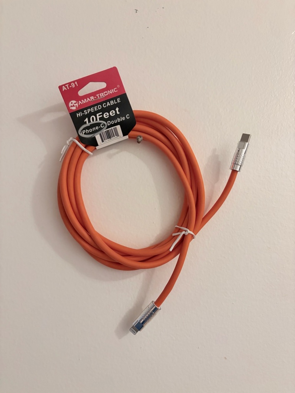 Mar-Tronic Hi-Speed 10ft Orange iPhone-C Double C Cable